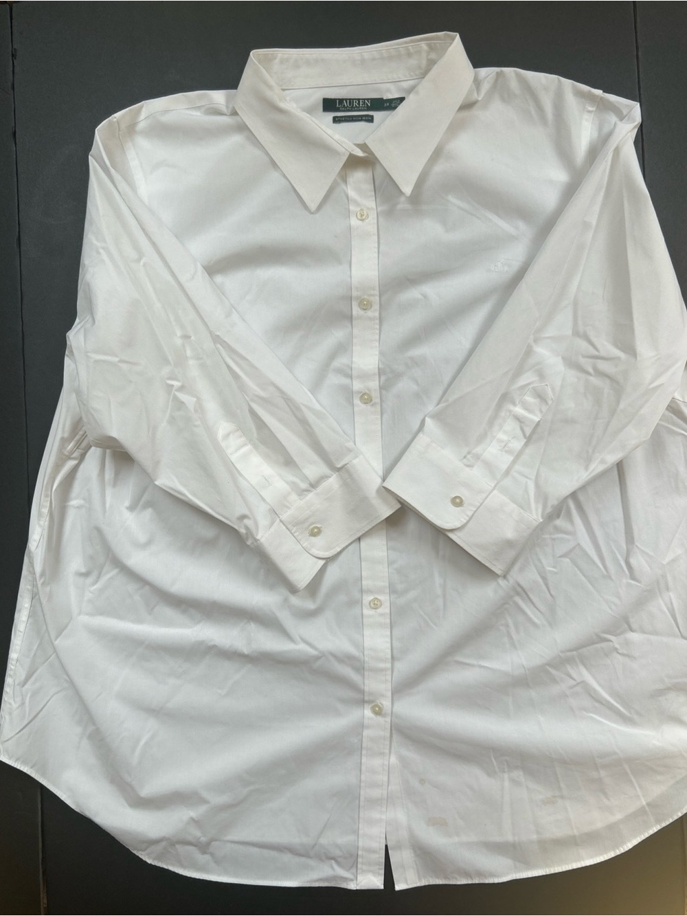 Lauren Ralph Lauren Women’s White Button-Down Stretch Non-Iron Shirt Size 3X